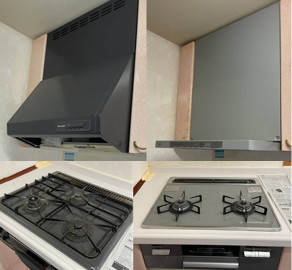 神戸市垂水区 ビルトインガスコンロ レンジフード交換 施工事例 即日見積り 最短当日対応 給湯器 ガス設備機器設置 交換 のことならお任せください