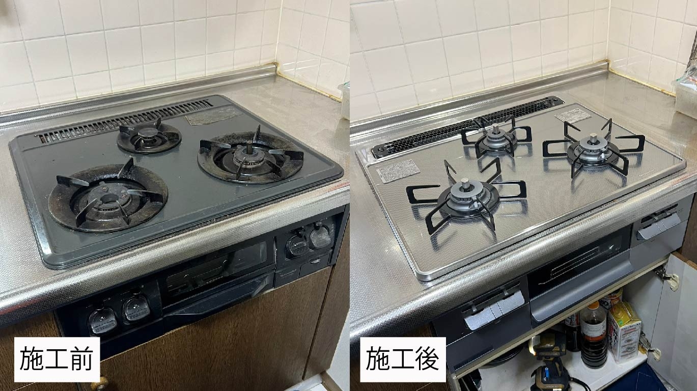 コンロ 交換 神戸市 東灘区 マンション | 施工事例 | ガス給湯サービス 